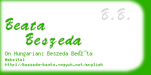 beata beszeda business card